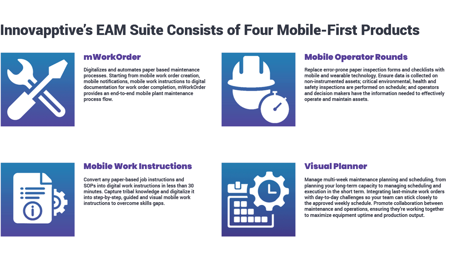 EAM-Suite-Consists-of-Four-Mobile-First-products-infographic