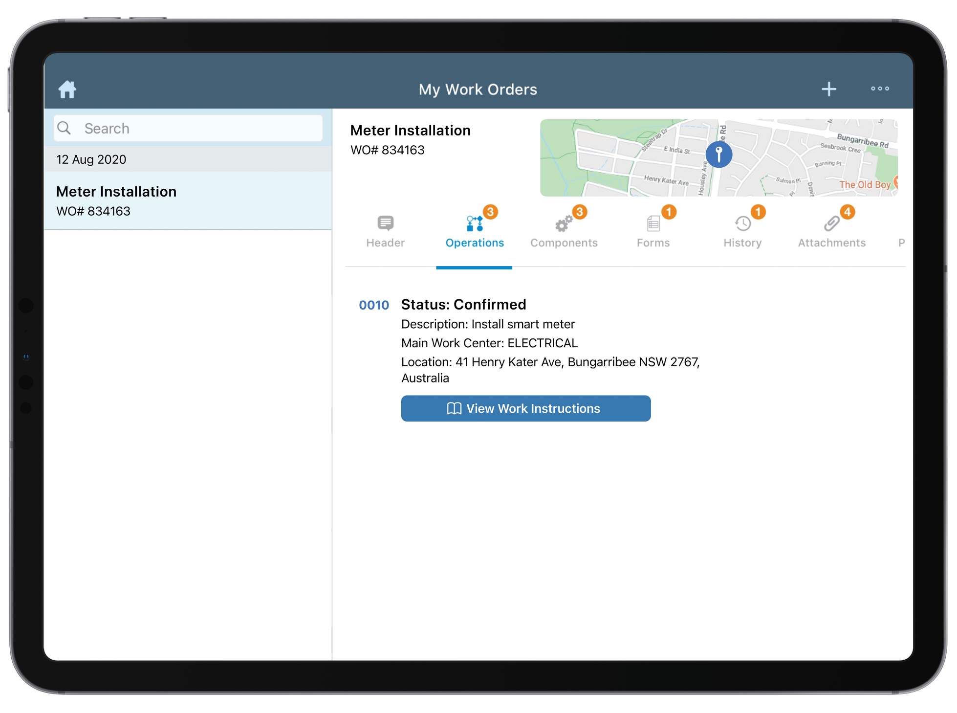 Integrate work instructions into SAP work orders