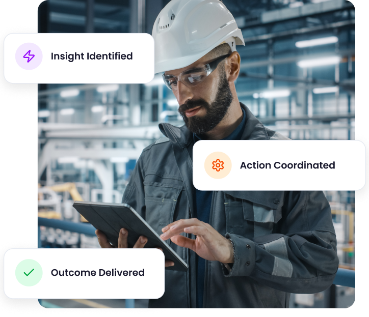 Industrial worker using a tablet on the plant floor